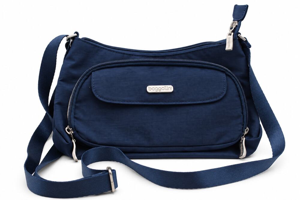 Baggallini Legacy Everyday Crossbody Bag Navy RFID Wallet Adjustable Strap